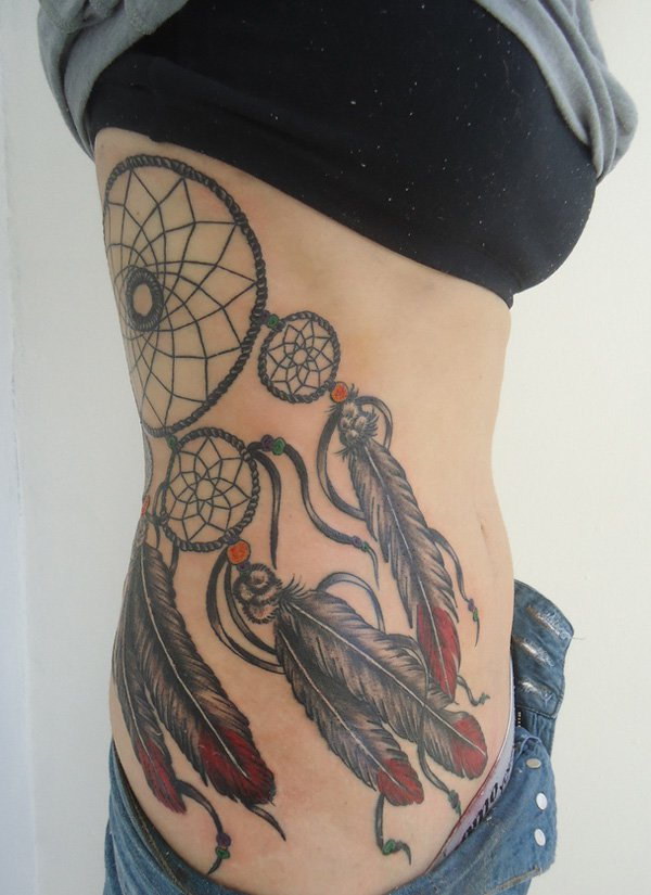 Dream catcher with roses tattoo designs