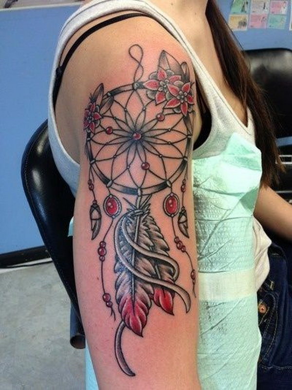 Rose dream catcher tattoo