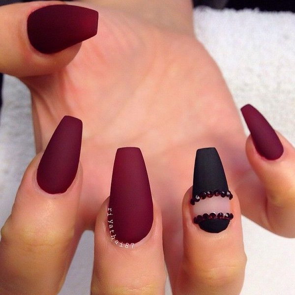 41 red black nail designs