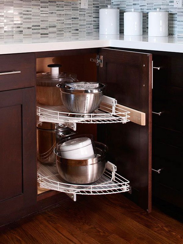 Simple Kitchen Cabinet Corner Storage Shelf for Small Space