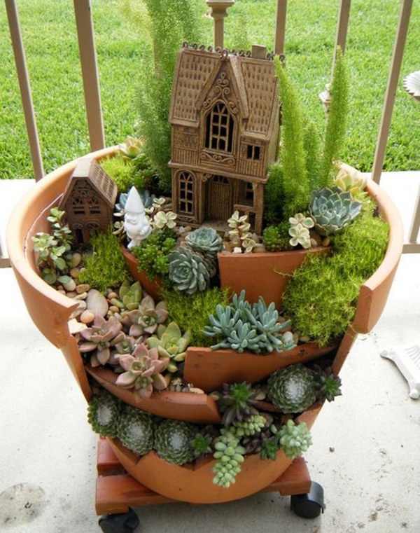 DIY Succulent Fairy Garden. 