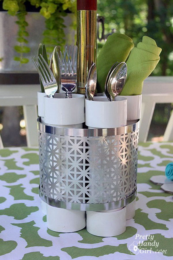  PVC Pipe Utensil Organizer. 