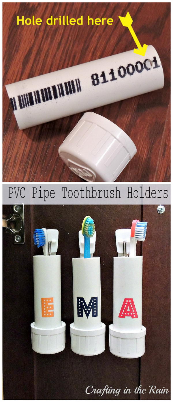 PVC Pipe Tooth Brush Holder. 
