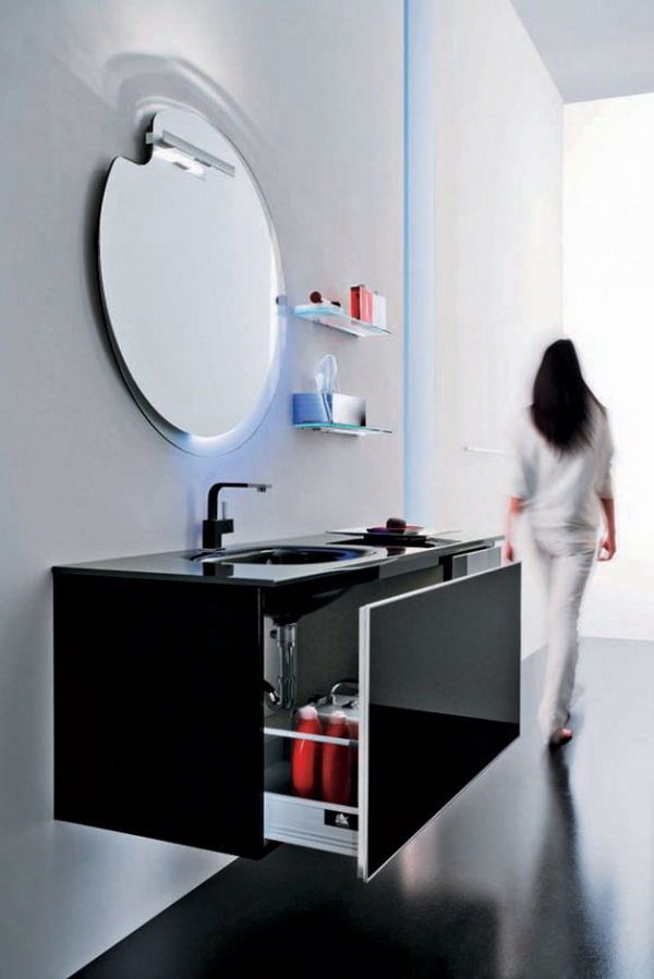 black bathroom cabinets