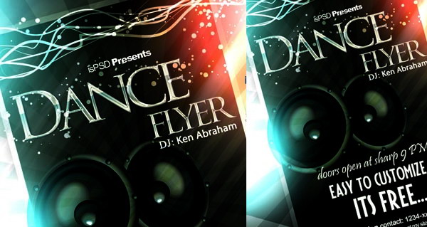 brochure design, free dance flyer psd