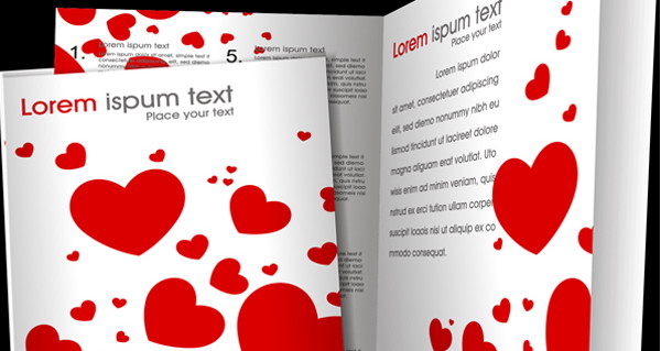 heart bi fold brochure template