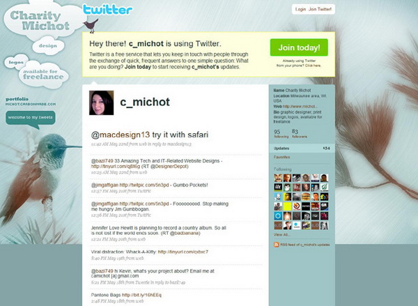layouts for twitter, twitter layouts charity michot