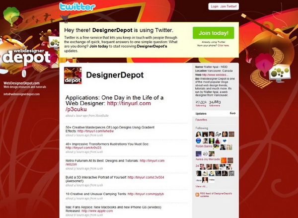 twitter layouts, twitter layouts designer depot