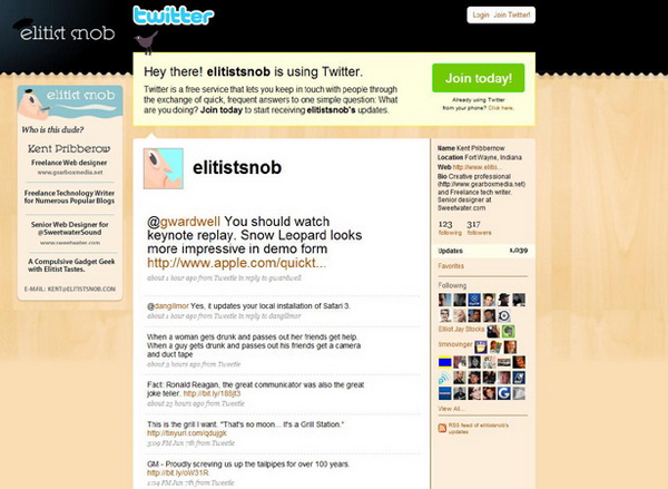 twitter design, twitter layouts elitists snob