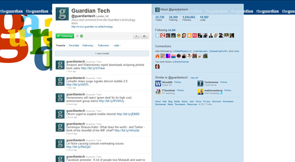 twitter design, twitter layouts guardian tech