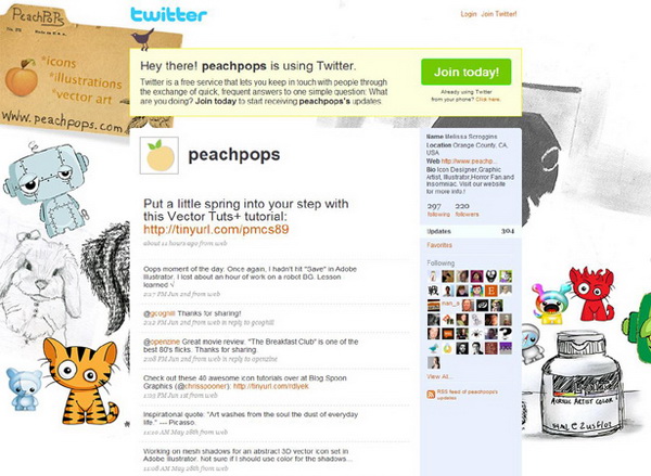 layout for twitter, twitter layouts peach pops