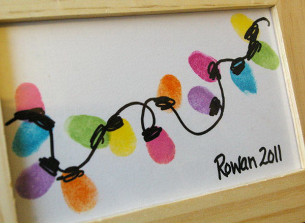 christmas card with thumb print 26