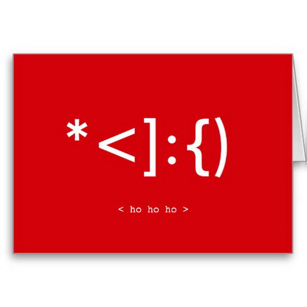 geek santa emoticon xmas card 7
