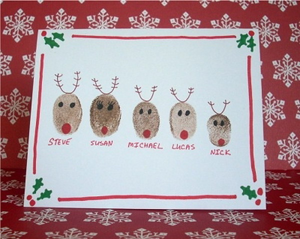 homemade fingerprint christmas card 35
