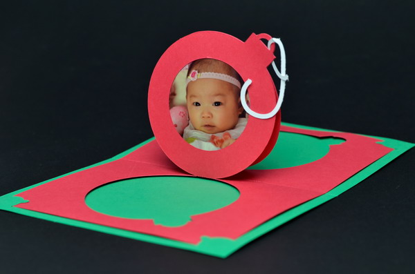 christmas ornament pop up card 12