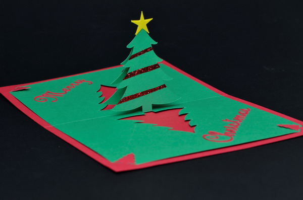 easy christmas tree pop up card 11