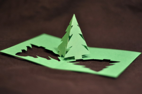 pyramid xmas tree pop up card 14