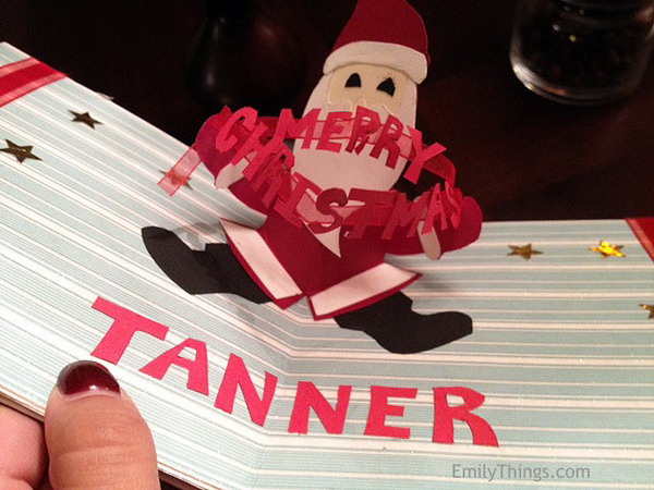 red santa pop up christmas card 29