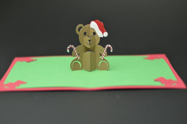 teddy bear christmas pop up card 15