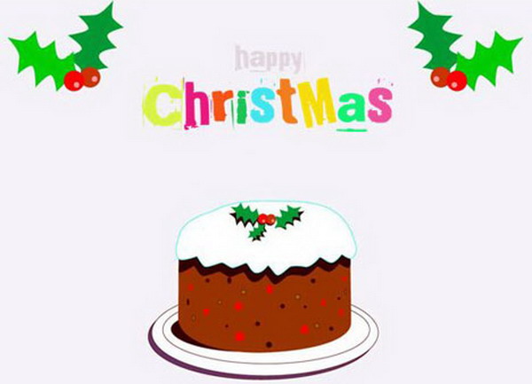 cartoon christmas cake card 32