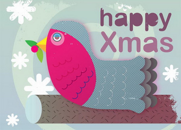 christmas red breasted robin card 39