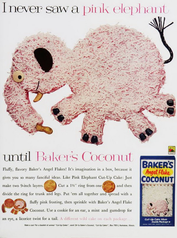 1961 bakers coconut ad pink elephant 31 
