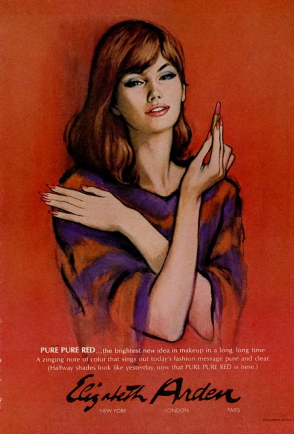 1966 pure red lipstick art 41 