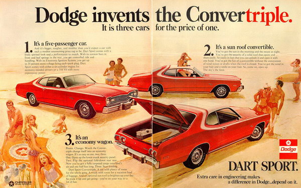 vintage car ad 1973 dodge 10 