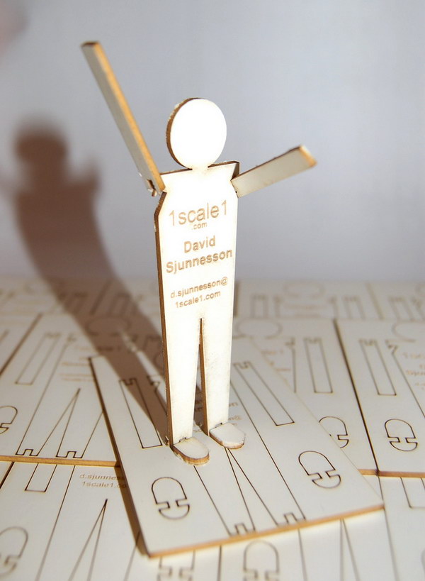 lasercut business card with popout figure 23
