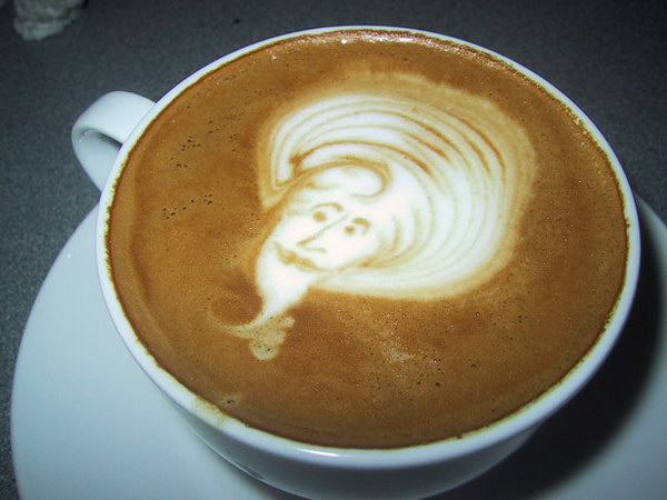 human face coffee art 22