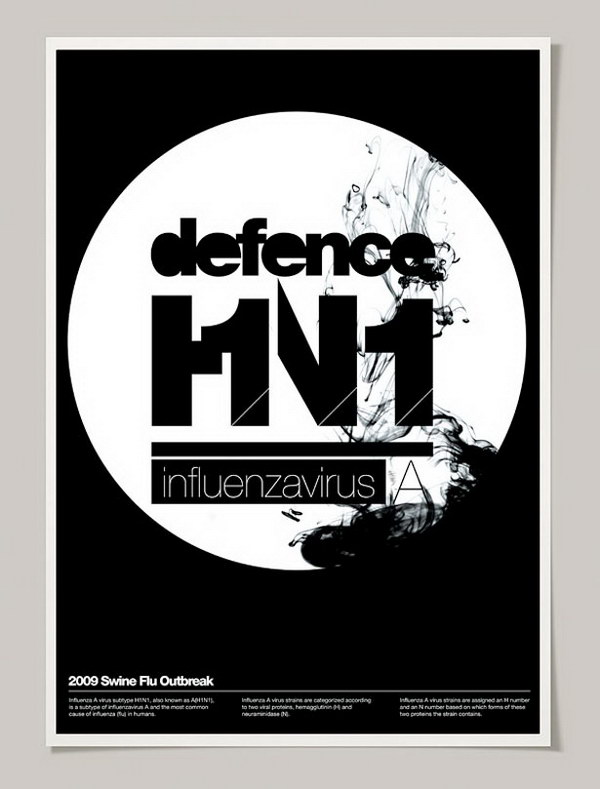 defence h1n1 typographic poster 25