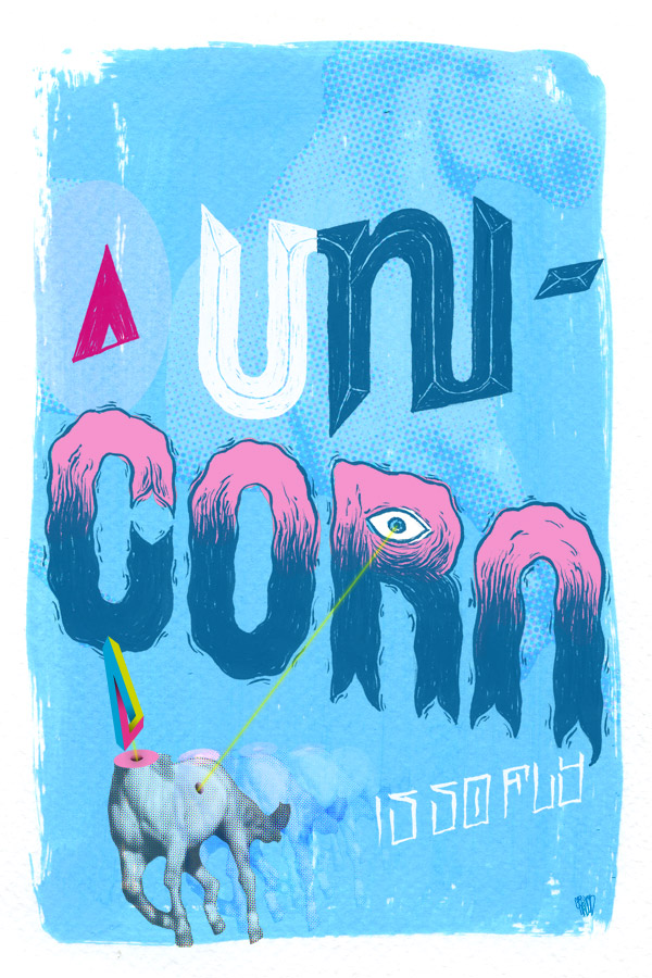 unicorn is so fly typographic poster 46