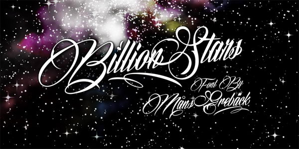 billion stars cursive font 4