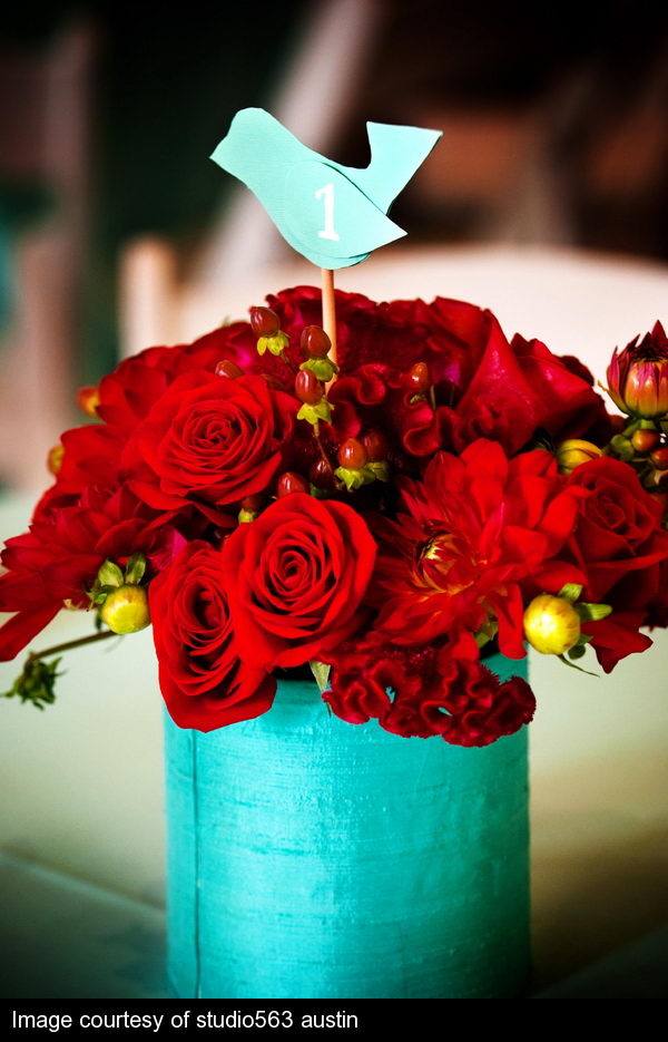 red wedding flower arrangement number 12 