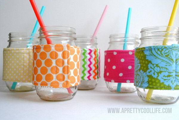 fabric mason jar cozies 43