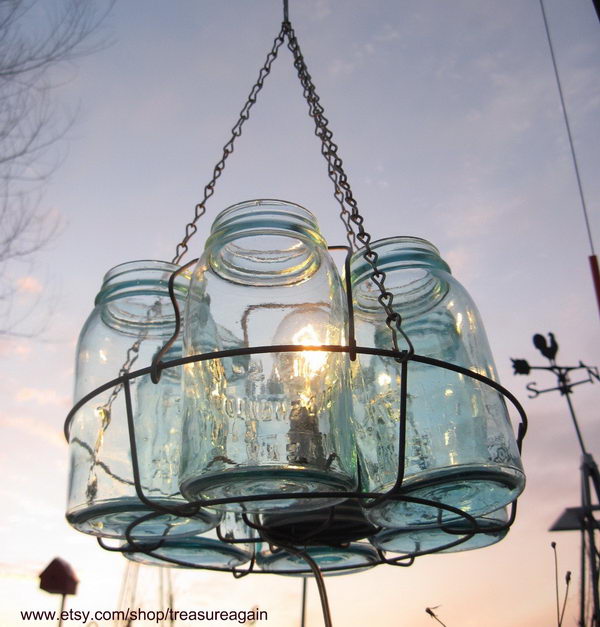 mason jar chandelier idea 8