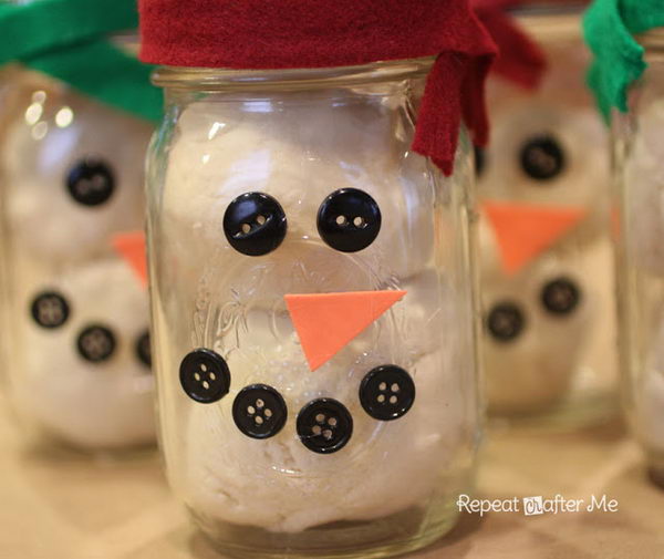 mason jar playdough snowman 14