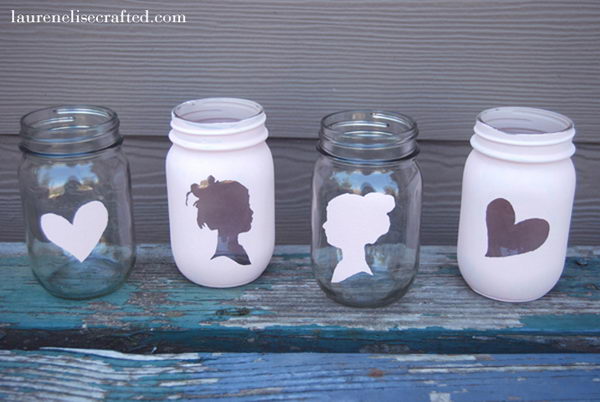 silhouette mason jars 44