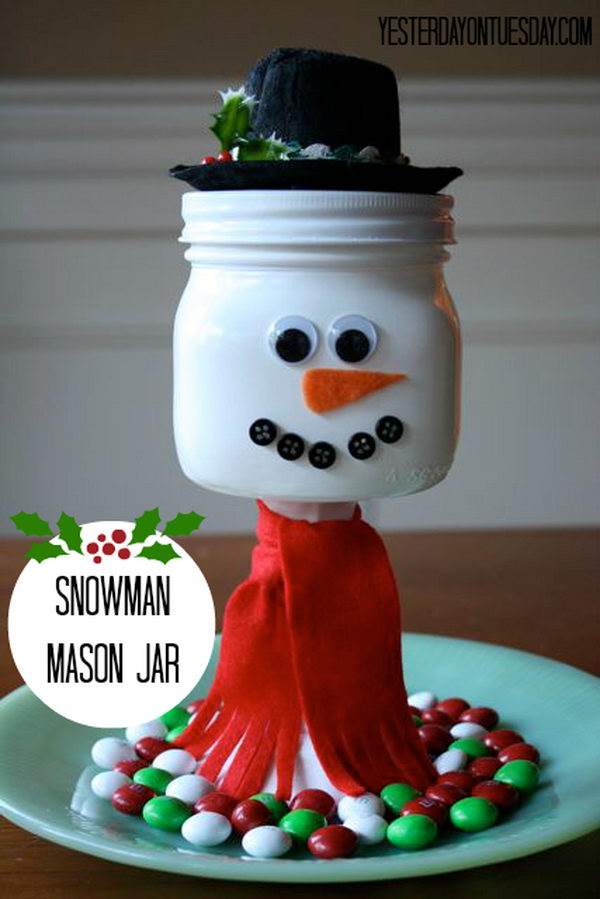 snowman mason jar idea 16