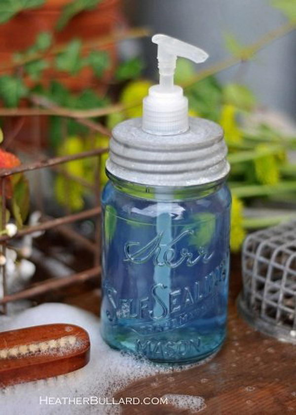 how to turn a mason jar into a soap dispenser 7