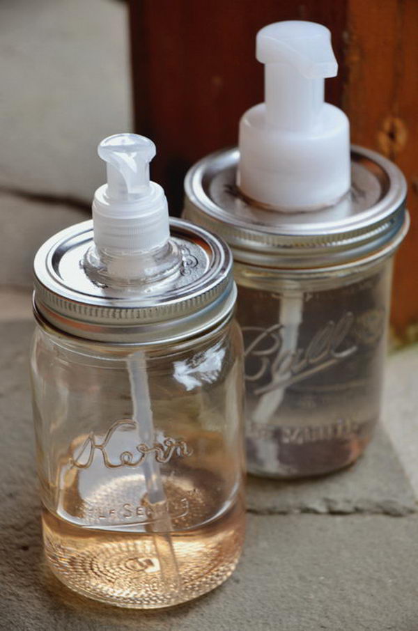 no glue mason jar soap dispenser 12