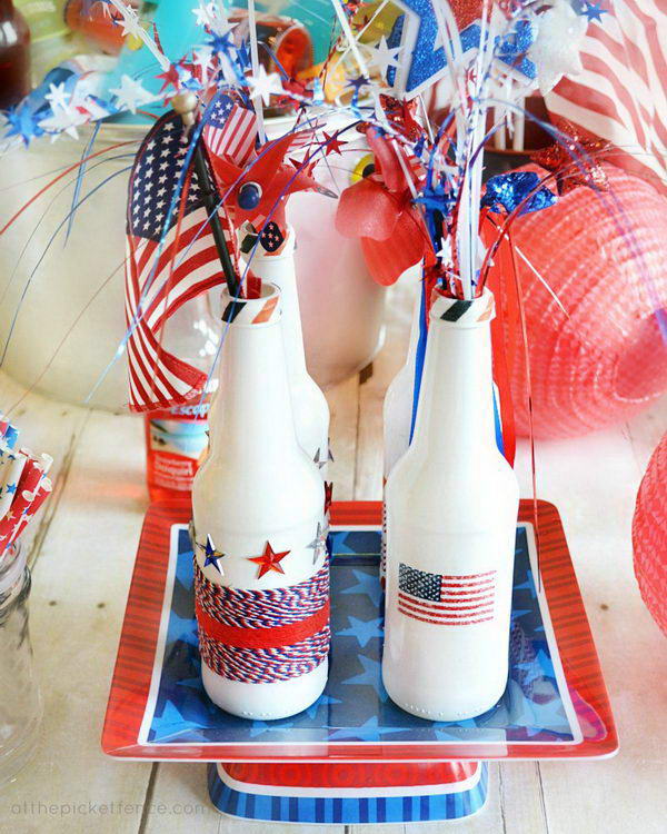 2 patriotic recycled bottle