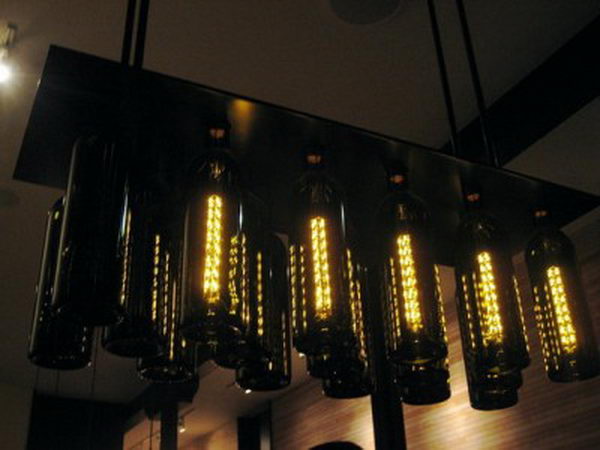 10 black bottle chandelier 