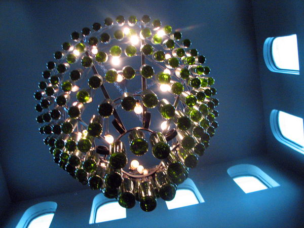 13 homemade bottle chandelier 