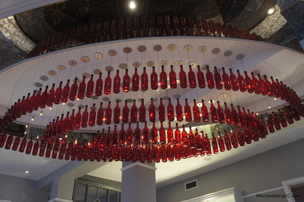 14 red wine bottle chandelier 