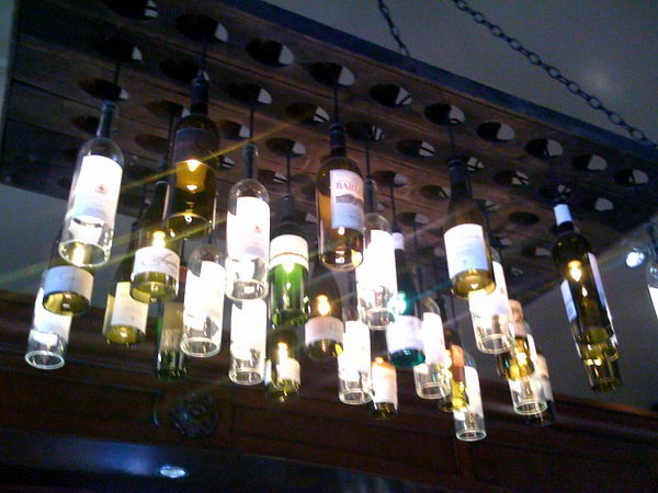 9 wine bottle chandelier 