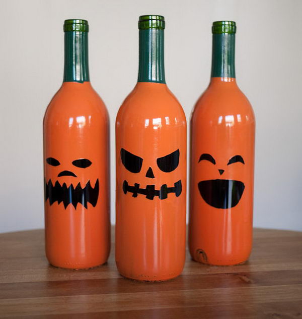 30 wine bottle jack o lanterns