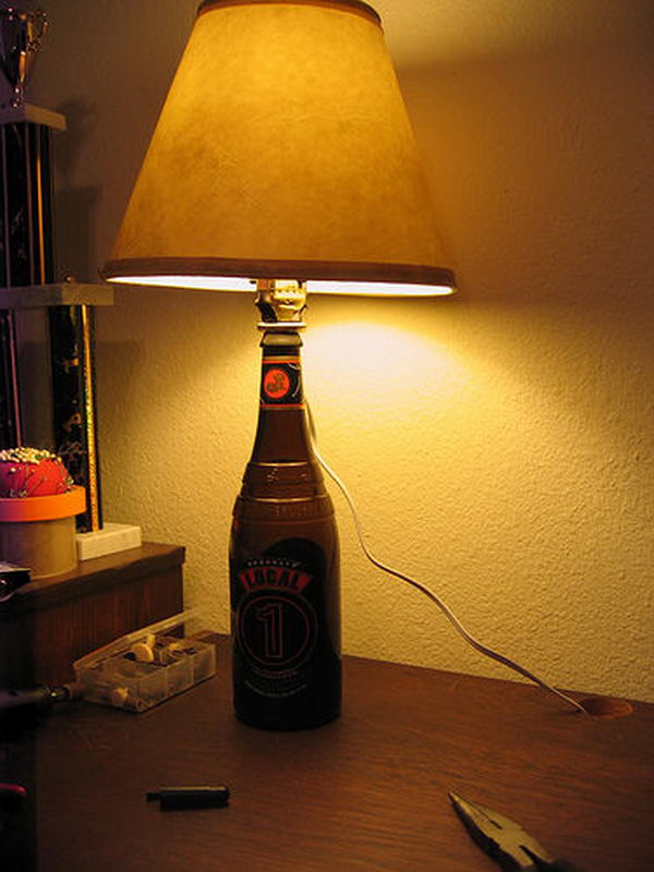 4 wine bottle craft table lamp