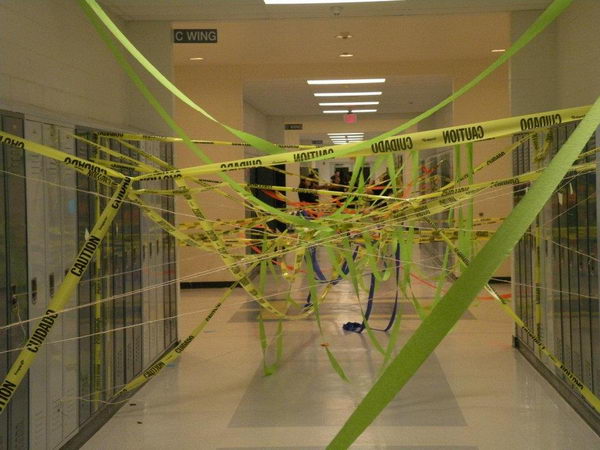 18 ribbons in the hallway
