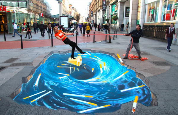 Stop Smoking 3D Street Art.